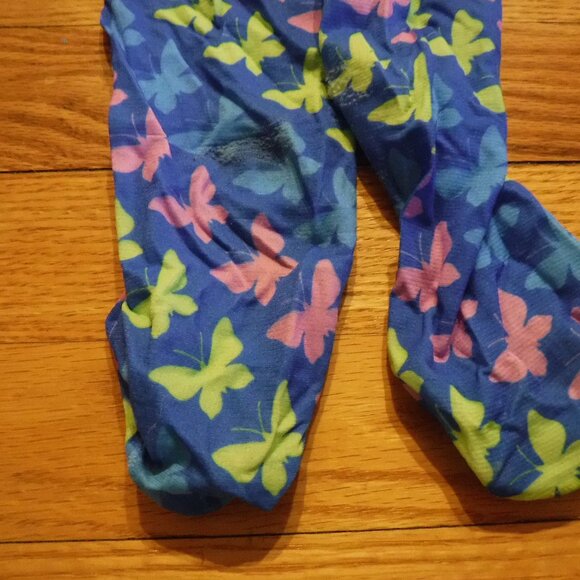 Ovation Kids Zocks Boot Socks 1 Pair Butterfly Pattern Blue - Picture 3 of 4